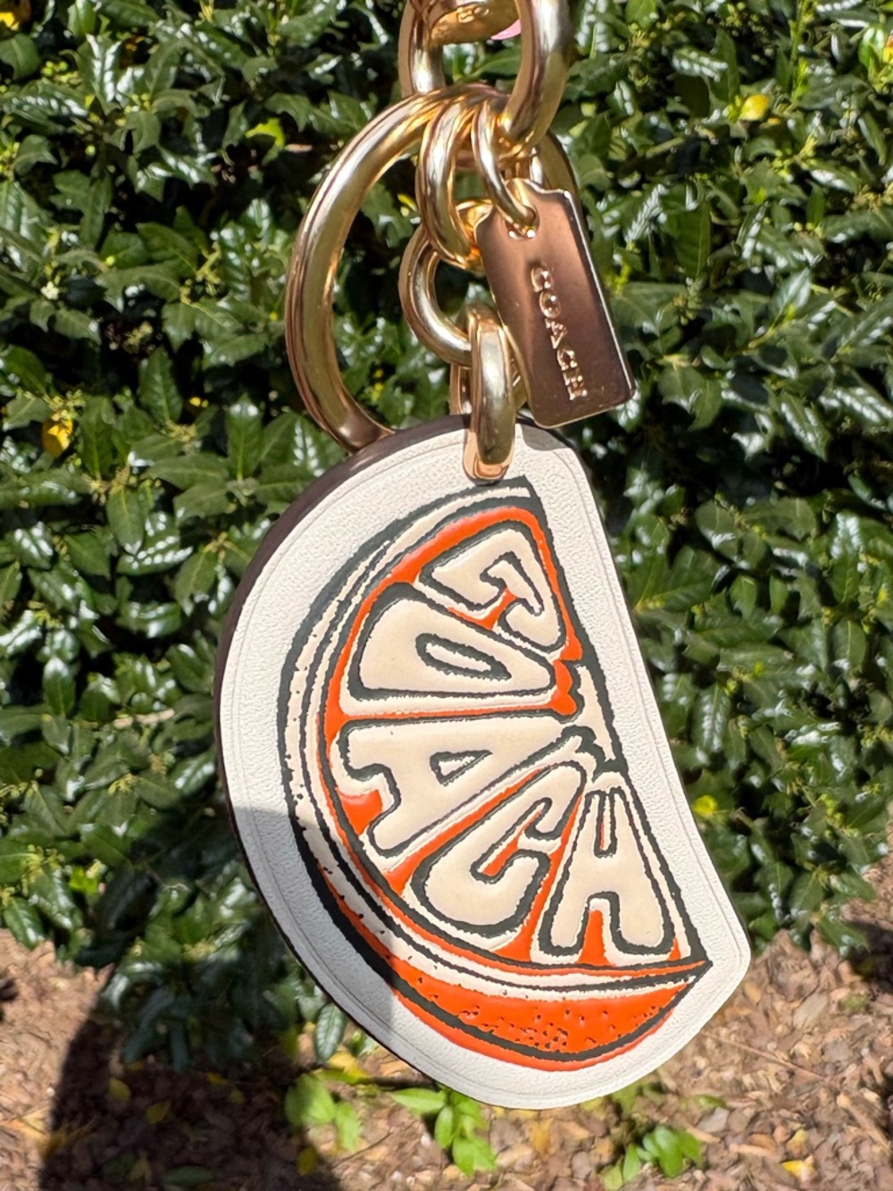 Coach Orange Slice Bag Charm EUC